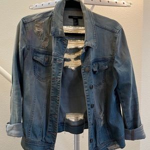 Distressed denim jacket